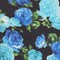 Black/Royal/Turquoise Floral Pebble Chiffon Fabric By the Yard